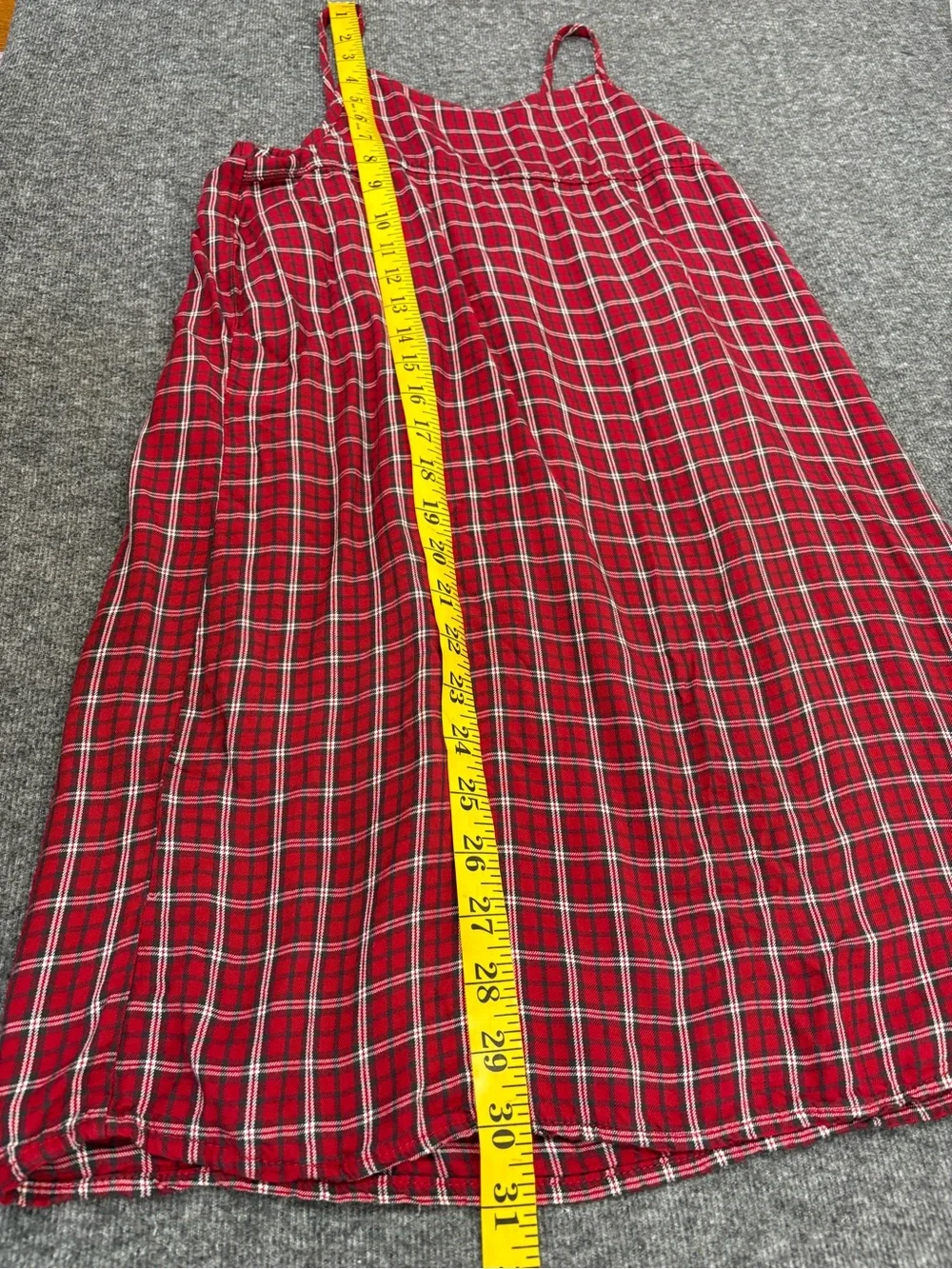 Carter's Red Plaid Cami Dress Size Girls 12 90s Grunge Prep Sleeveless Layering